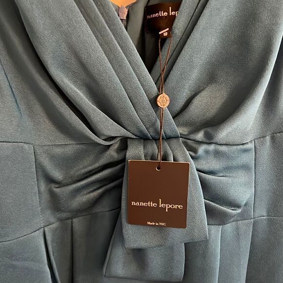 NWT Nanette Lepore Stella Blue Shift Dress, Dark Teal, Size 10 - Picture 2 of 9